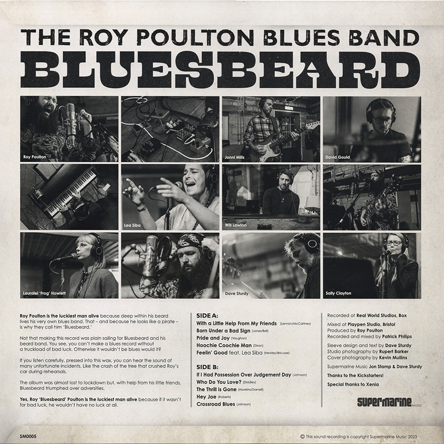 Roy Poulton Blues Band LP Bluesbeard back